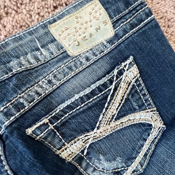 Silver Twisted Distressed Jeans Size 29 - Picture 5 of 10